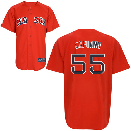 Chris Capuano #55 mlb Jersey-Boston Red Sox Women's Authentic Red Home Baseball Jersey